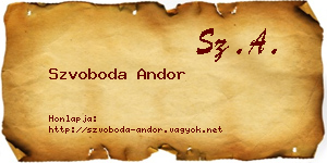 Szvoboda Andor névjegykártya