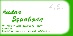 andor szvoboda business card